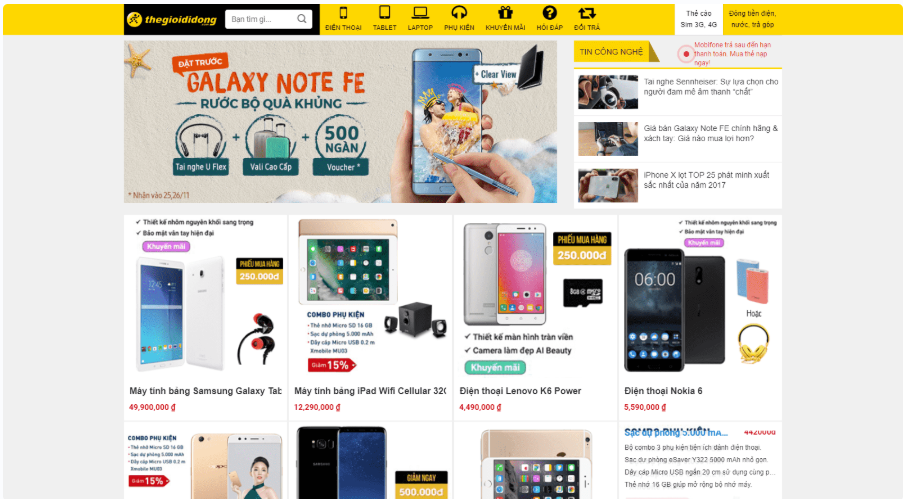 Full Source Code Database website Thegioididong